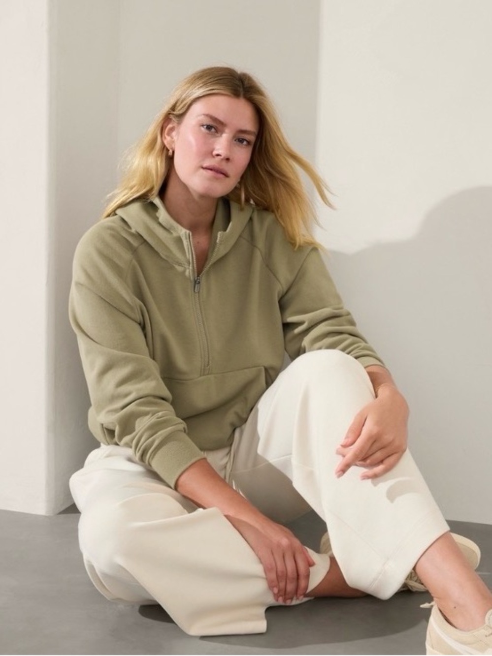 Athleta Easy Fleece 1/2 Zip Hoodie